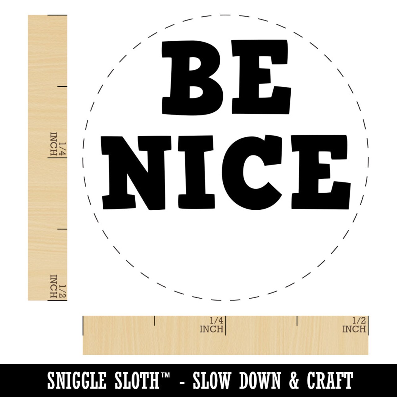 Be Nice Fun Text Self-Inking Rubber Stamp for Stamping Crafting Planners